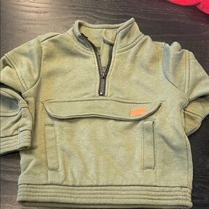 7 For All Mankind Kids Olive Half-Zip Sweatshirt